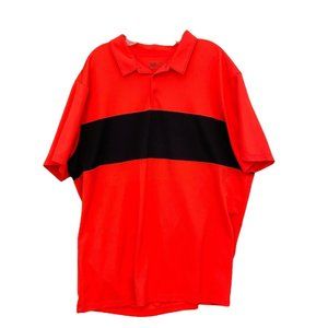 Nike Golf Standard Fit Orange & Black Dri-Fit Polyester Polo Shirt Mens Sz XXL